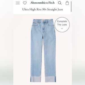 Abercrombie ultra high rise 90s straight jean